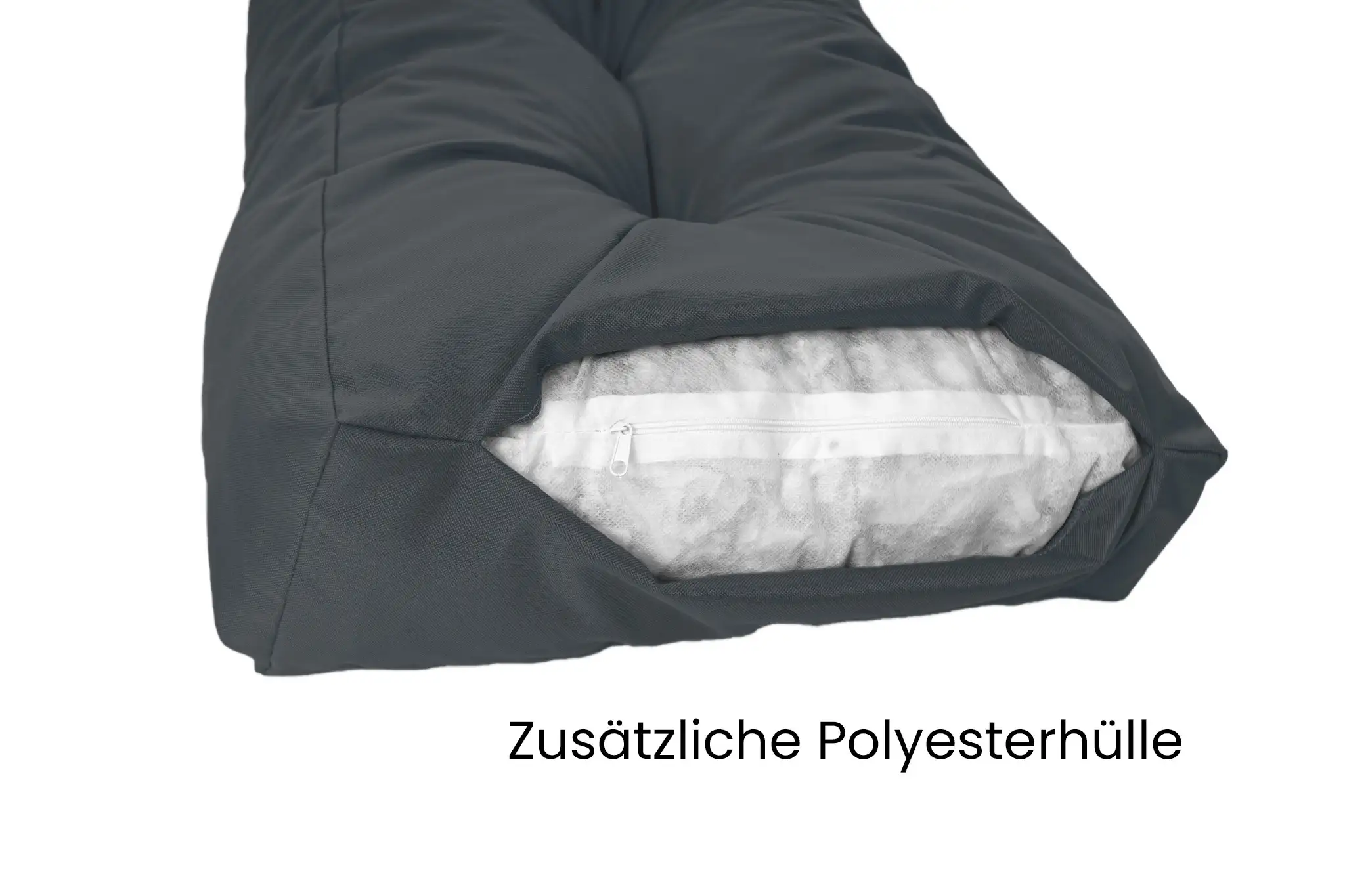 TexDeko Comfort Palettenkissen wasserabweisend 120x80x12cm mit abnehmbarem Bezug