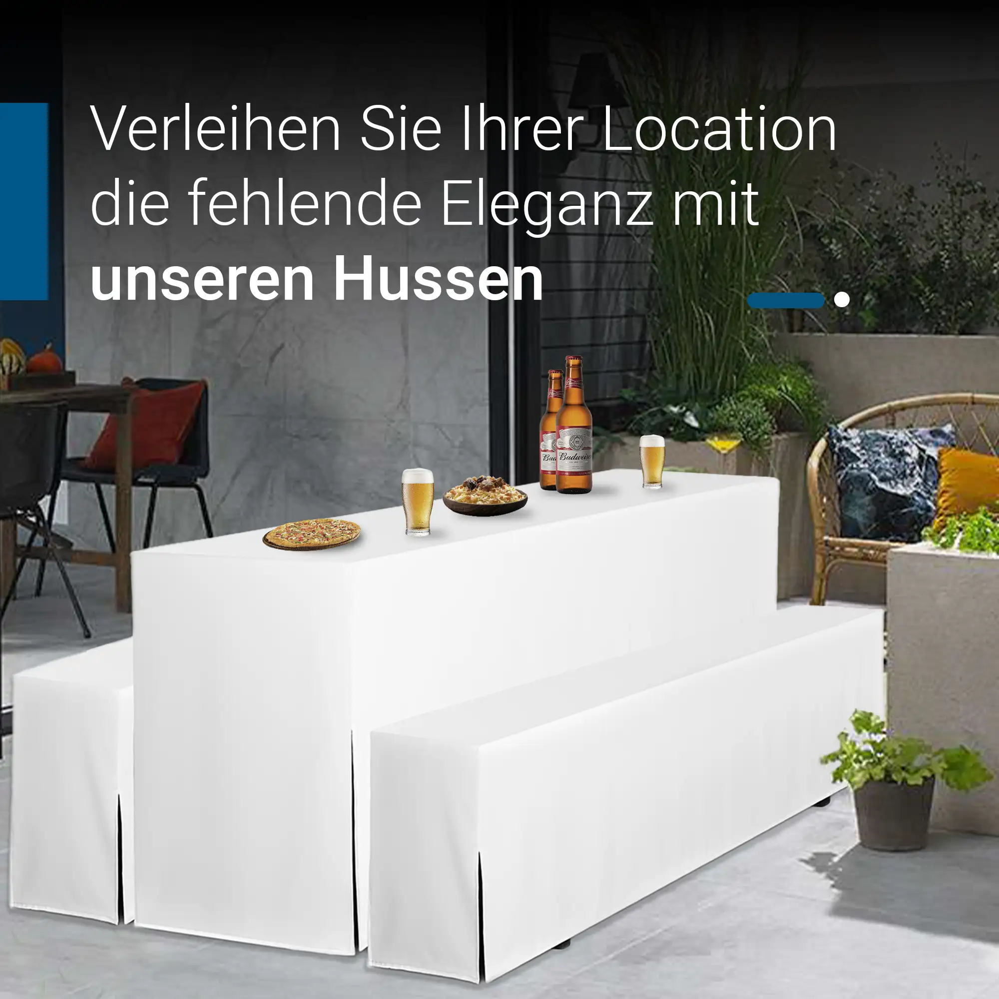 Hussen für Bierzeltgarnitur Premium SET Biertischhussen 220cm