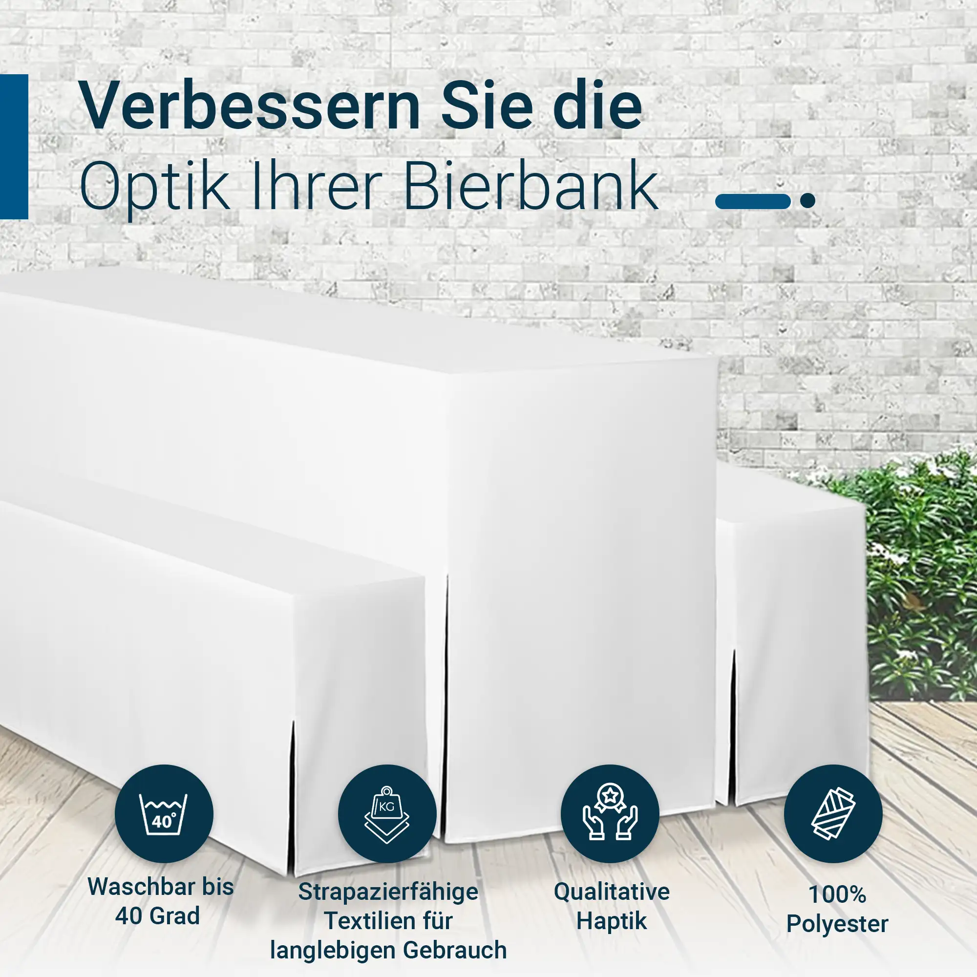 Bierbankhusse Premium für Bierzeltgarnitur (nur Bank) 220cm